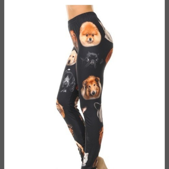 Creamy Soft Cute Puppy Dog Faces Leggings - Picture 4 of 6